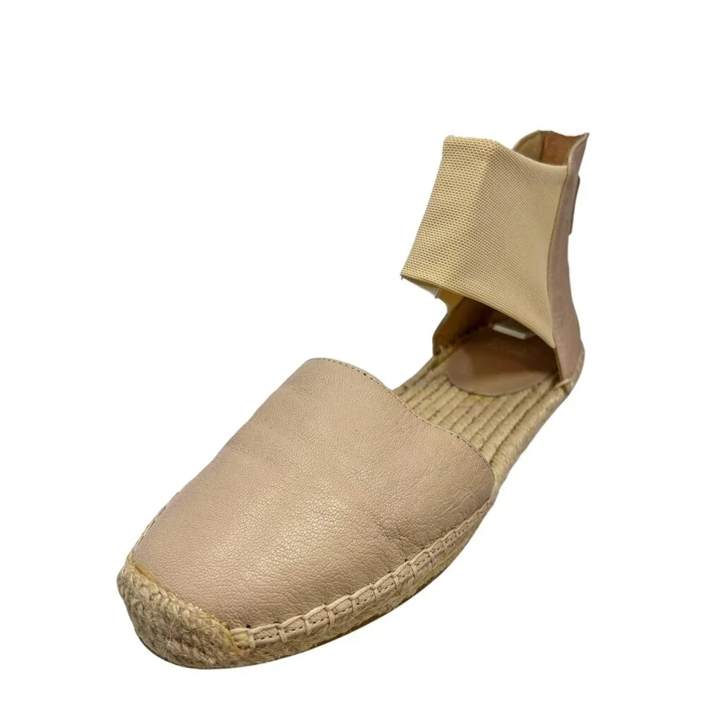 EILEEN FISHER Tan‎ Coy Leather Espadrille Skimmer Flats NWOB